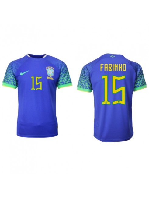 Brasilien Fabinho #15 Replika Borta Kläder VM 2022 Kortärmad